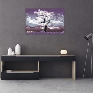 Tablou - Copac în nori (90x60 cm)
