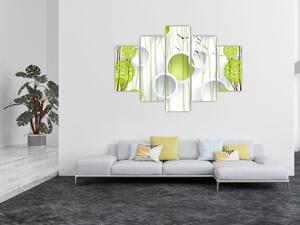 Tablou cu abstracție și copaci (150x105 cm)
