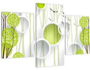 Tablou cu abstracție și copaci (90x60 cm)