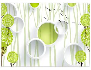 Tablou cu abstracție și copaci (70x50 cm)