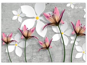 Tablou cu abstracție florală (70x50 cm)