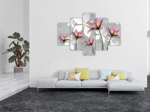 Tablou cu abstracție florală (150x105 cm)
