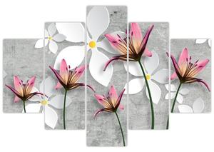 Tablou cu abstracție florală (150x105 cm)