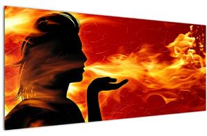 Tablou femeii în foc (120x50 cm)