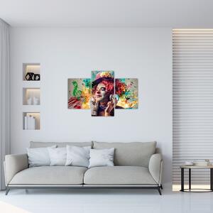 Tablou - Artista cu căști (90x60 cm)