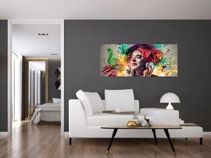 Tablou - Artista cu căști (120x50 cm)