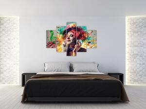 Tablou - Artista cu căști (150x105 cm)