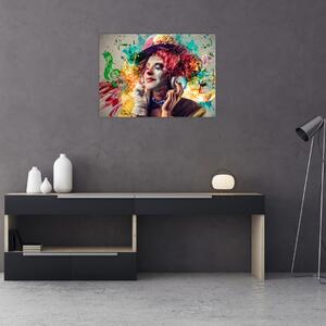 Tablou - Artista cu căști (70x50 cm)