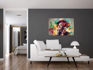 Tablou - Artista cu căști (90x60 cm)