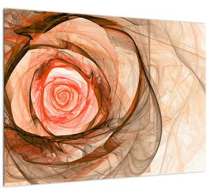 Tablou pe sticlă - Trandafir sufletului artistic (70x50 cm)