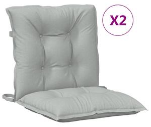 Perne scaun cu spătar scund 2 buc. melanj gri 100x50x7cm textil