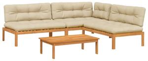 Set canapele de grădină cu perne din paleți 4 piese lemn acacia