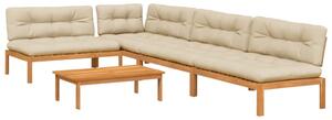 Set canapele de grădină cu perne din paleți 5 piese lemn acacia