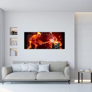 Tablou - Muzica în flăcări (120x50 cm)