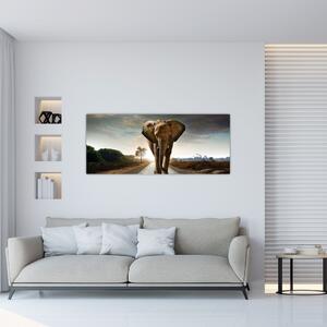 Tablou cu elefant (120x50 cm)