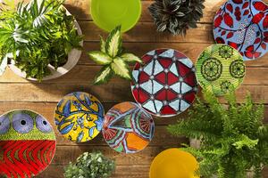Set vesela din portelan si ceramica, 18 piese, Afrika Dinner Multicolor