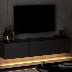 COMODA TV Neon Illuminated - Anthracite, Gri, 32x35x160 cm