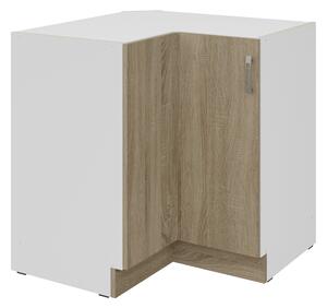 Dulap inferior de bucătărie, de colț Sylrona 89 x 89 DN 1F BB (alb + stejar sonoma). 1032963