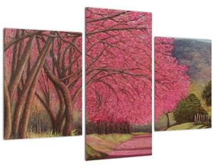 Tablou cu copaci înfloriți (90x60 cm)