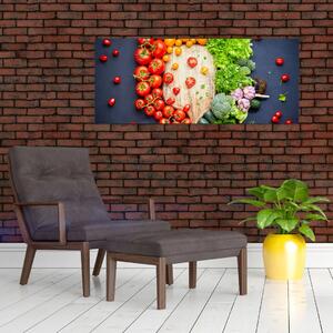 Tablou - Masa plină cu legume (120x50 cm)