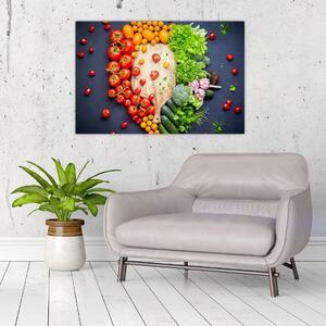 Tablou - Masa plină cu legume (90x60 cm)
