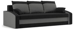 HEWLET canapea pat, țesătură normală, umplere spumă, culoare - negru / gri