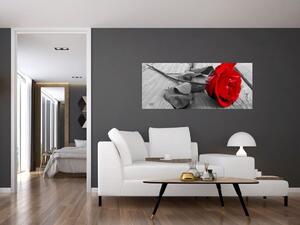 Tablou cu trandafiri roșii (120x50 cm)