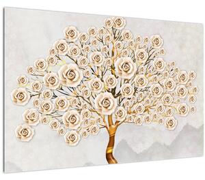 Tablou cu copac cu flori (90x60 cm)