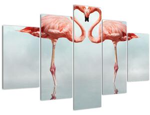 Tablou cu doi flamingo (150x105 cm)