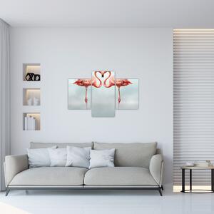 Tablou cu doi flamingo (90x60 cm)