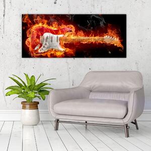 Tablou - Gtara în flăcări (120x50 cm)