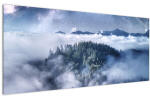 Tablou pădurii în ceață (120x50 cm)