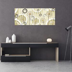 Tablou abstract a păpădiei (120x50 cm)