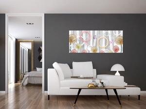 Tablou abstract cu păpădii (120x50 cm)
