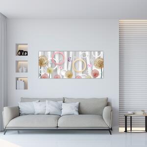 Tablou abstract cu păpădii (120x50 cm)