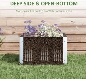 Outsunny Kit de Jardinieră Înaltată de Exterior cu Bază Deschisă și Colțuri din Aluminiu, Perfect pentru Cultivarea în Curte | Aosom Romania