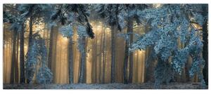 Tablou cu pădure înzăpezită (120x50 cm)