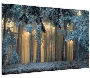 Tablou cu pădure înzăpezită (90x60 cm)