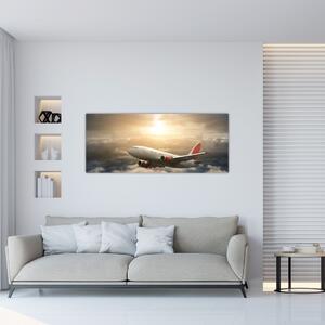 Tablou - Avion în nori (120x50 cm)