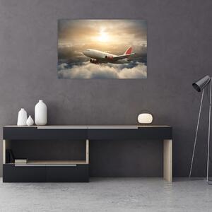 Tablou - Avion în nori (90x60 cm)