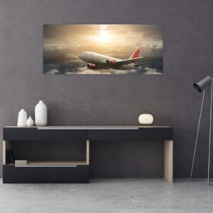 Tablou - Avion în nori (120x50 cm)