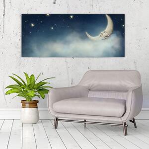 Tablou - Luna cu stele (120x50 cm)