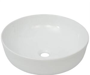 Chiuvetă de baie din ceramică, rotundă, 41,5 x 13,5 cm, alb