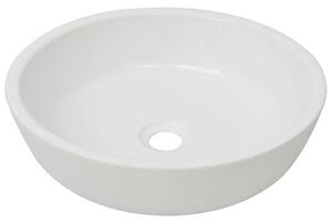 Chiuvetă de baie din ceramică, rotundă, 42 x 12 cm, alb