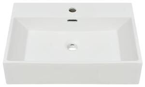 Chiuvetă cu orificiu robinet, ceramică 60,5x42,5x14,5 cm, alb