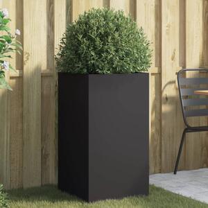 Jardinieră, negru, 42x38x75 cm, oțel laminat la rece