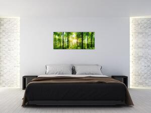Tablou - Răsărit în pădure (120x50 cm)