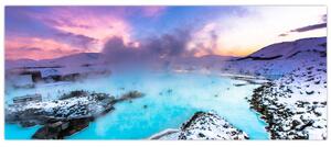 Tablou - Laguna albastră din Islanda (120x50 cm)