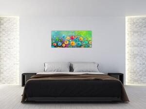 Tablou - Flori abstract (120x50 cm)