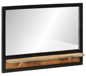 Oglindă cu raft 80x8x55 cm sticlă și lemn masiv de mango